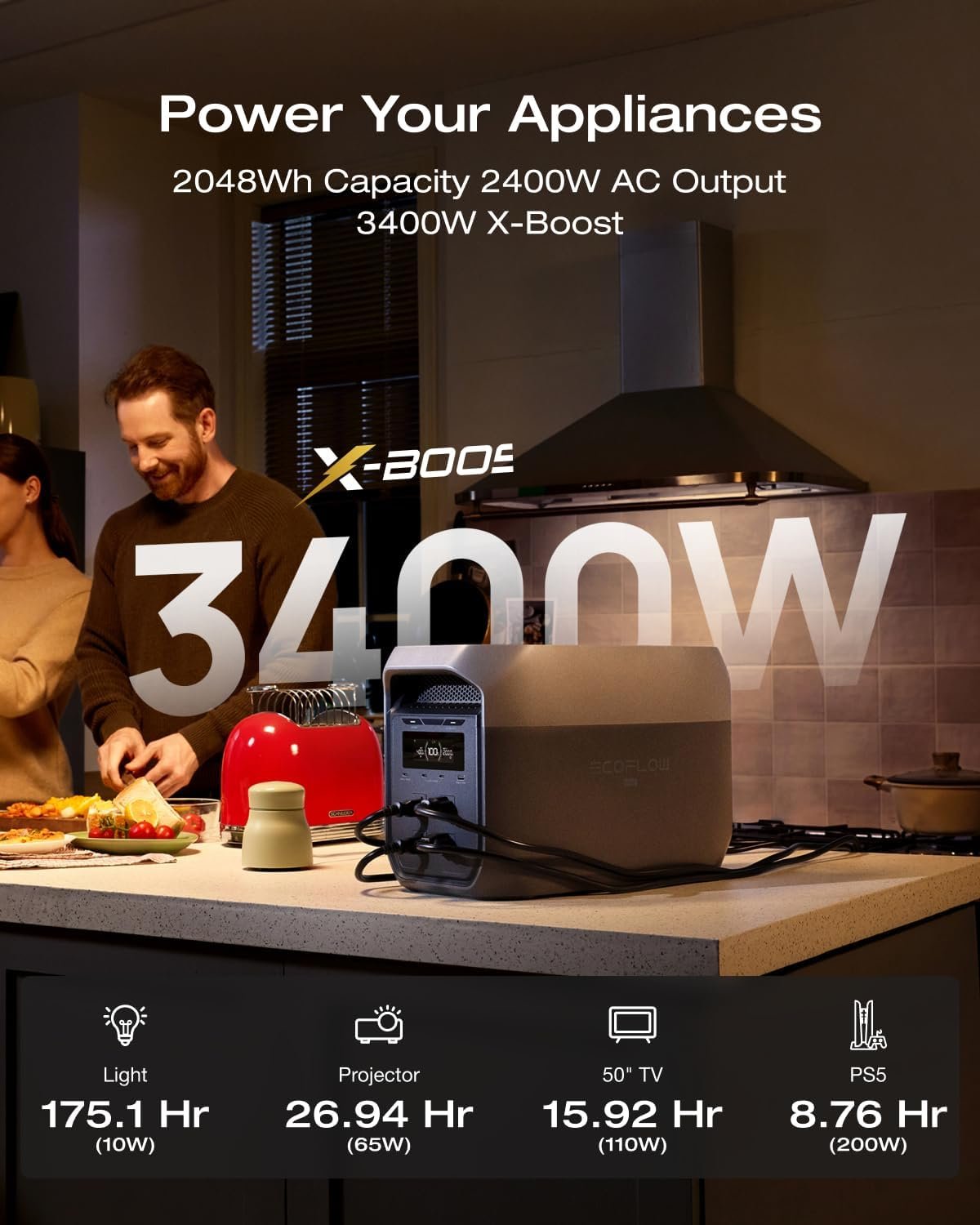 ECOFLOW DELTA 3 Max, Estación de energía portátil, 2048 Wh - Imagen 2