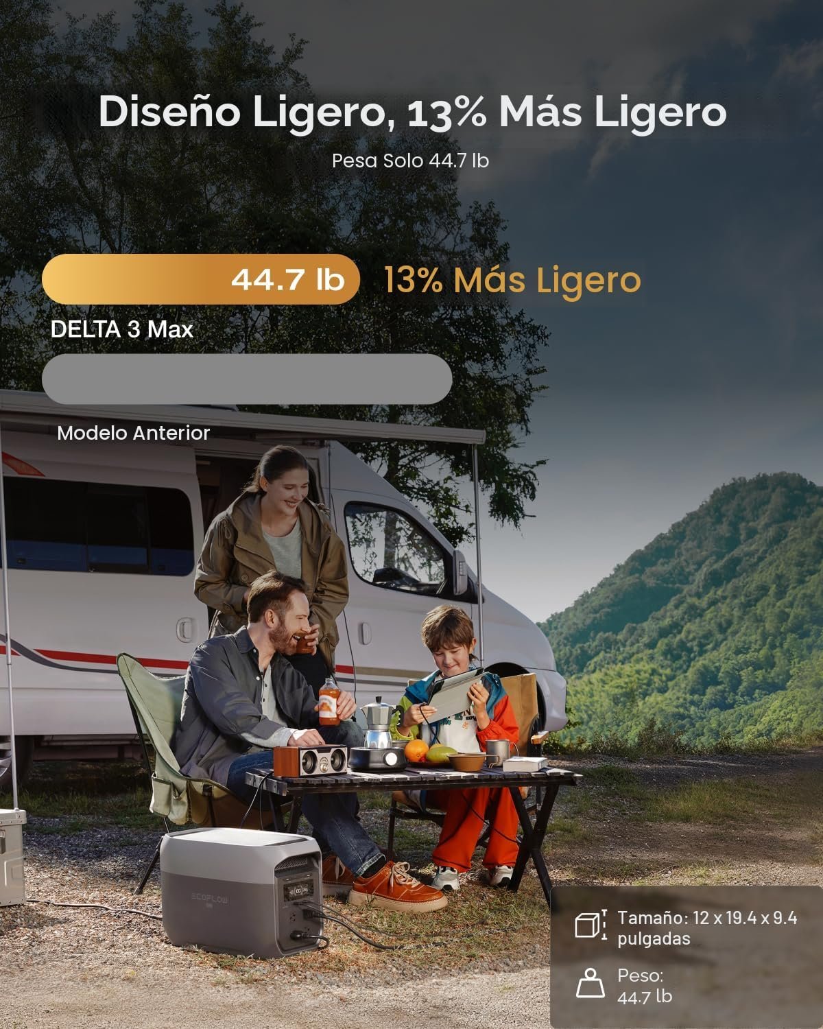 ECOFLOW DELTA 3 Max, Estación de energía portátil, 2048 Wh - Imagen 4